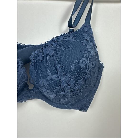 Victoria Secret Dream Angels Push Up Bra Lace Blue 36B - Picture 3 of 15
